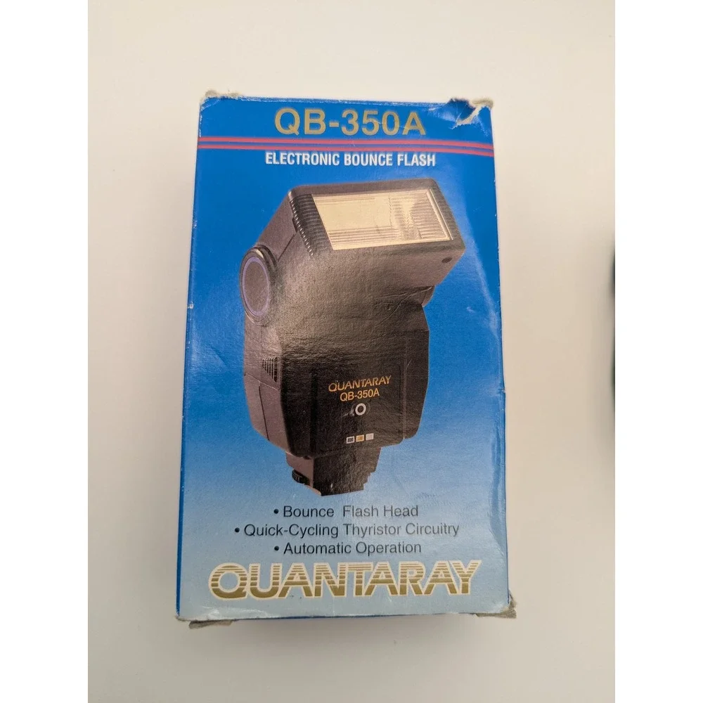 Quantaray QB 350A Electronic Bounce Flash for Photography Tested Works W/ Box‎